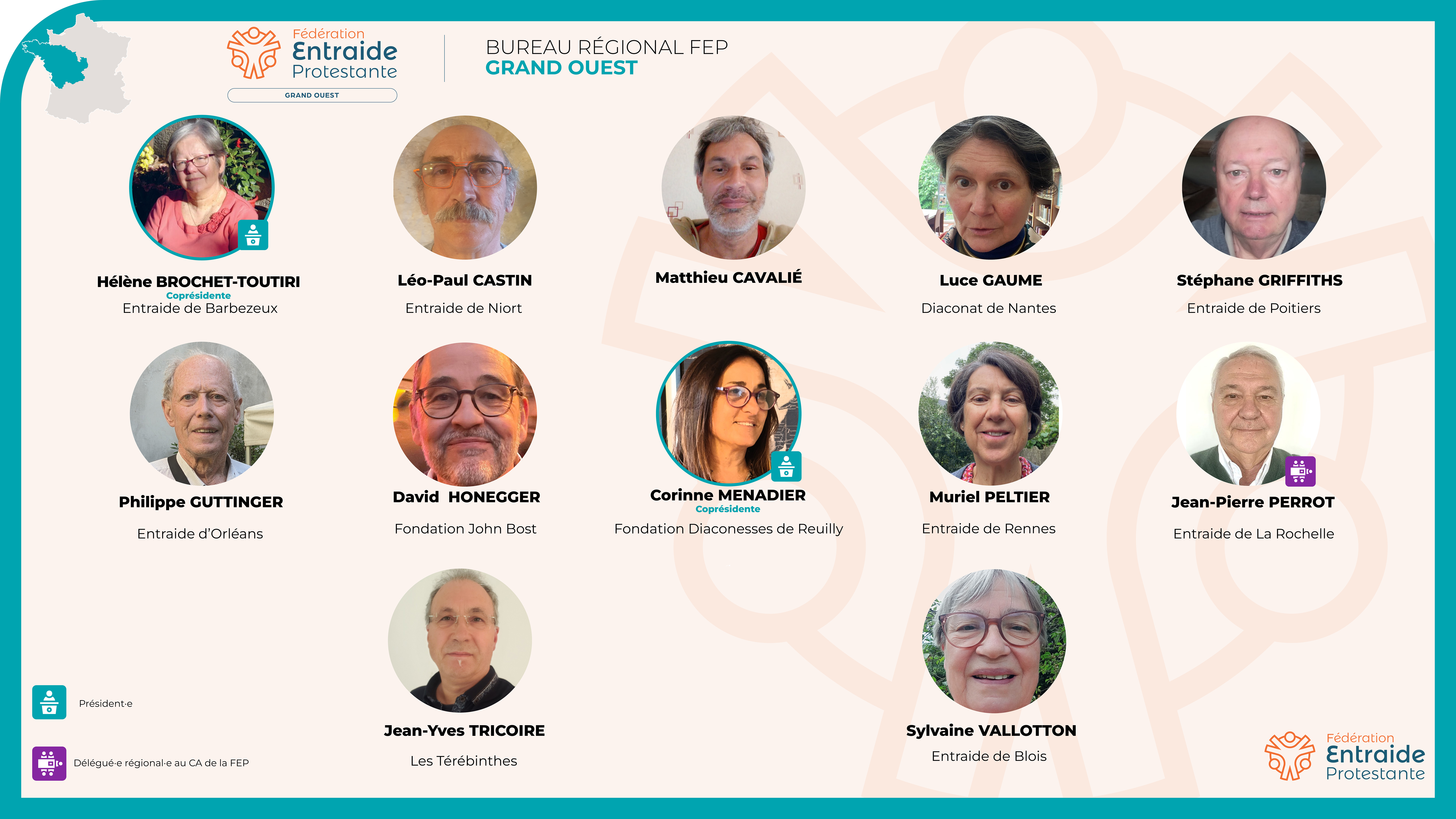 Trombinoscope du bureau régional de la FEP Grand Ouest