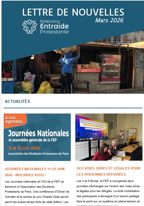Capture d'écran de la lettre Les Nouvelles de la FEP