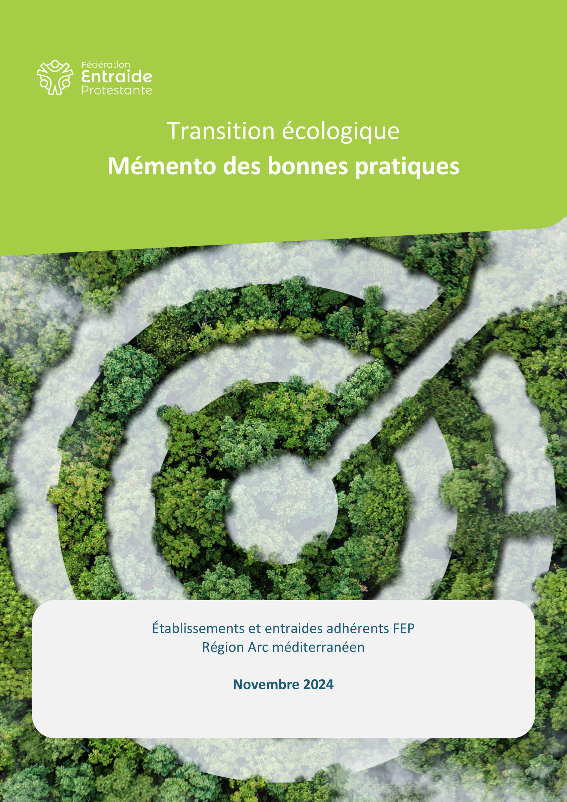 Couverture du memento de la transition écologique de la FEP