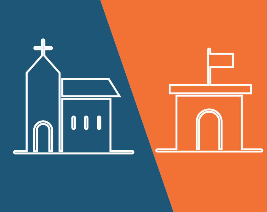 2 icônees côte à côte église et mairie