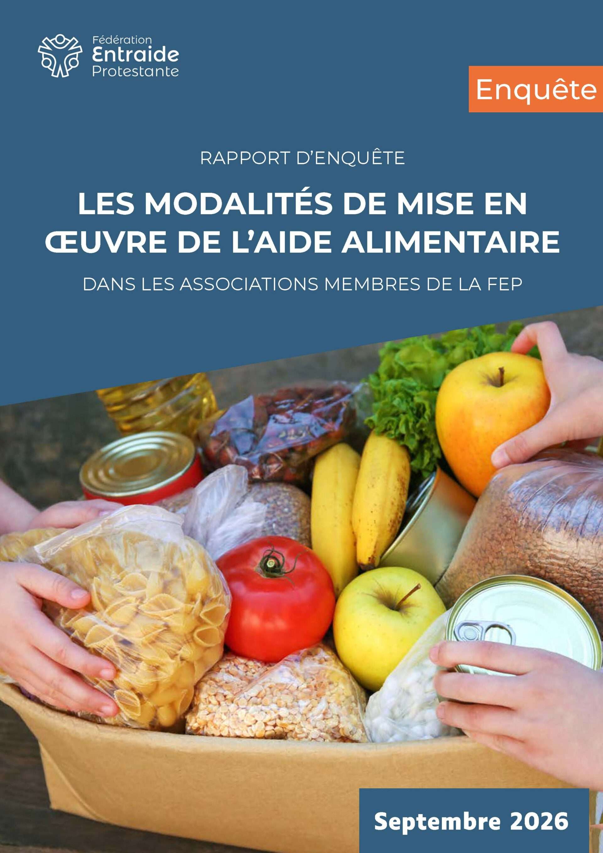 couverture de la publication avec un bandeau titre et une photo d'un colis alimentaire